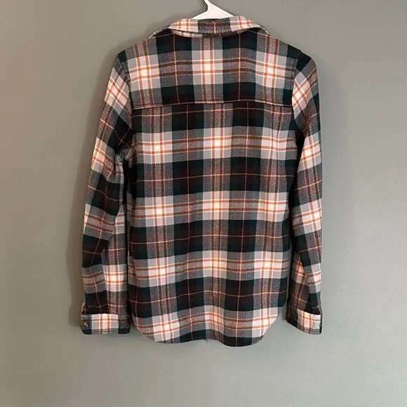 American Eagle Outfitters Men's Casual Plaid Shirt - Green, White, Gold - Picture 4 of 4